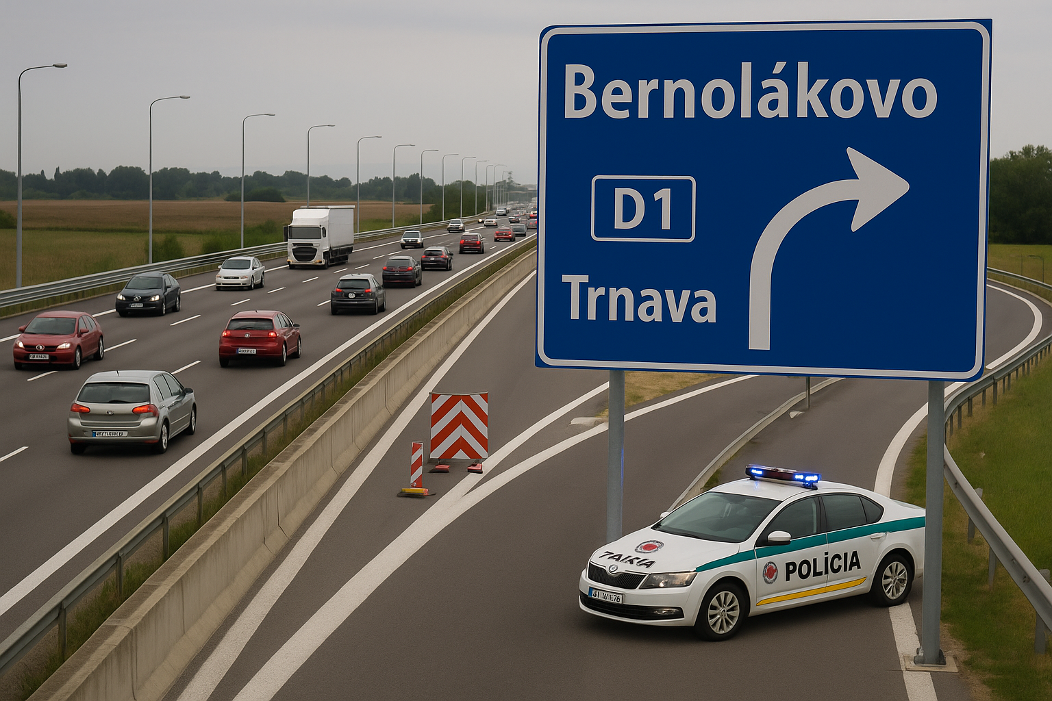 Na D1 sa uľavilo: otvorili výjazd Bernolákovo smer Trnava